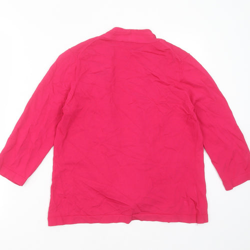 Country Casuals Womens Pink V-Neck  Viscose Cardigan Jumper Size S