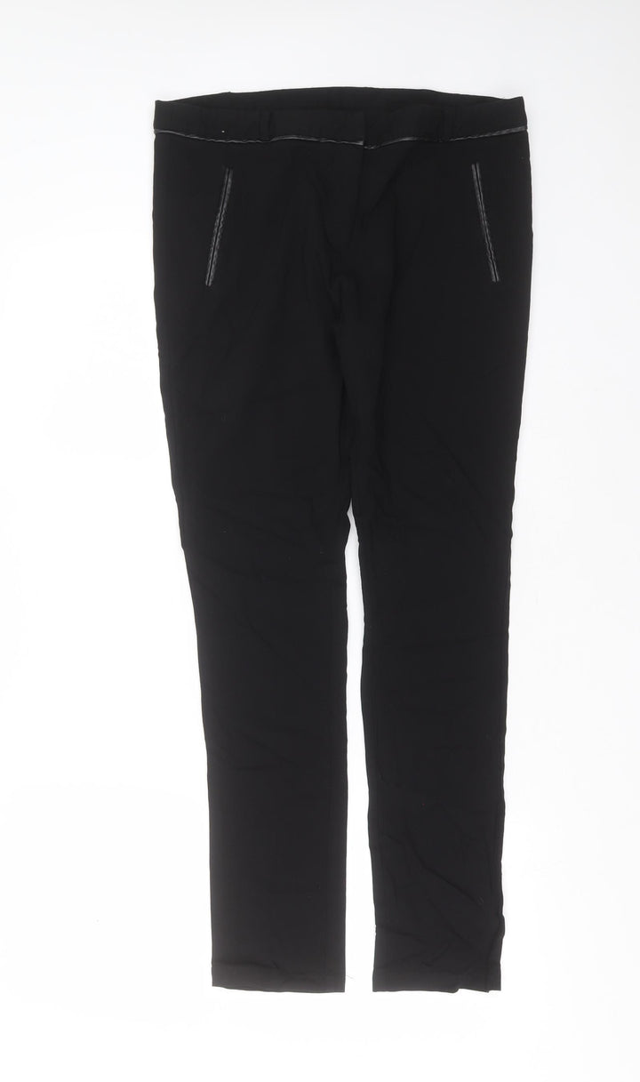 Dorothy Perkins Womens Black  Viscose Trousers  Size 14 L29 in Slim