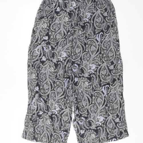 George Womens Blue Floral Viscose Cropped Trousers Size 12 L25 in Regular