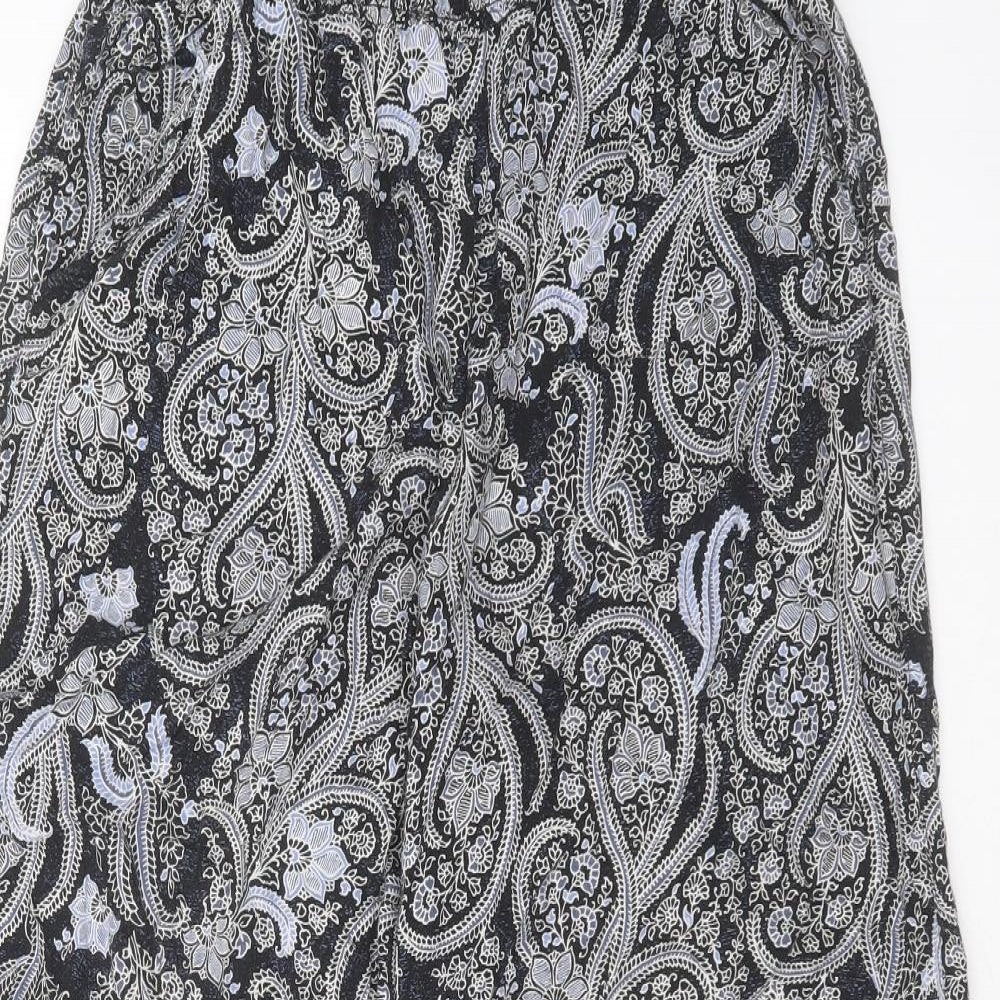 George Womens Blue Floral Viscose Cropped Trousers Size 12 L25 in Regular