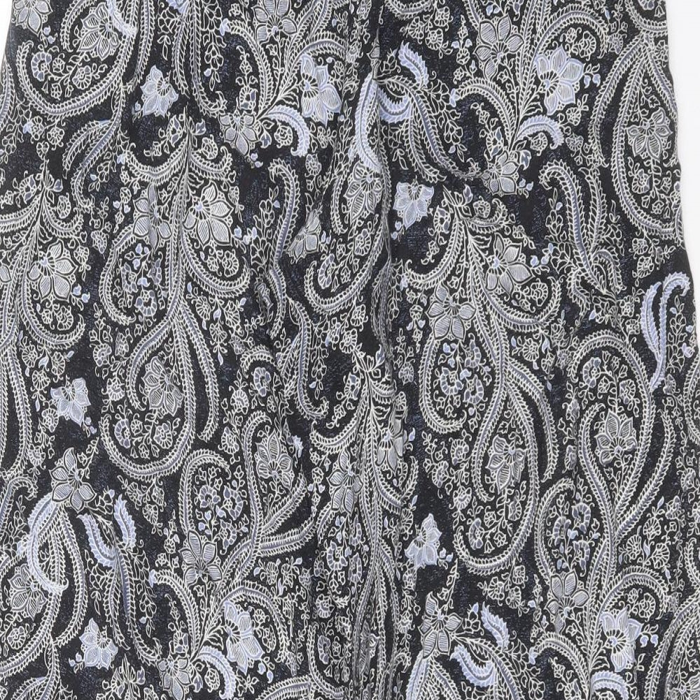 George Womens Blue Floral Viscose Cropped Trousers Size 12 L25 in Regular
