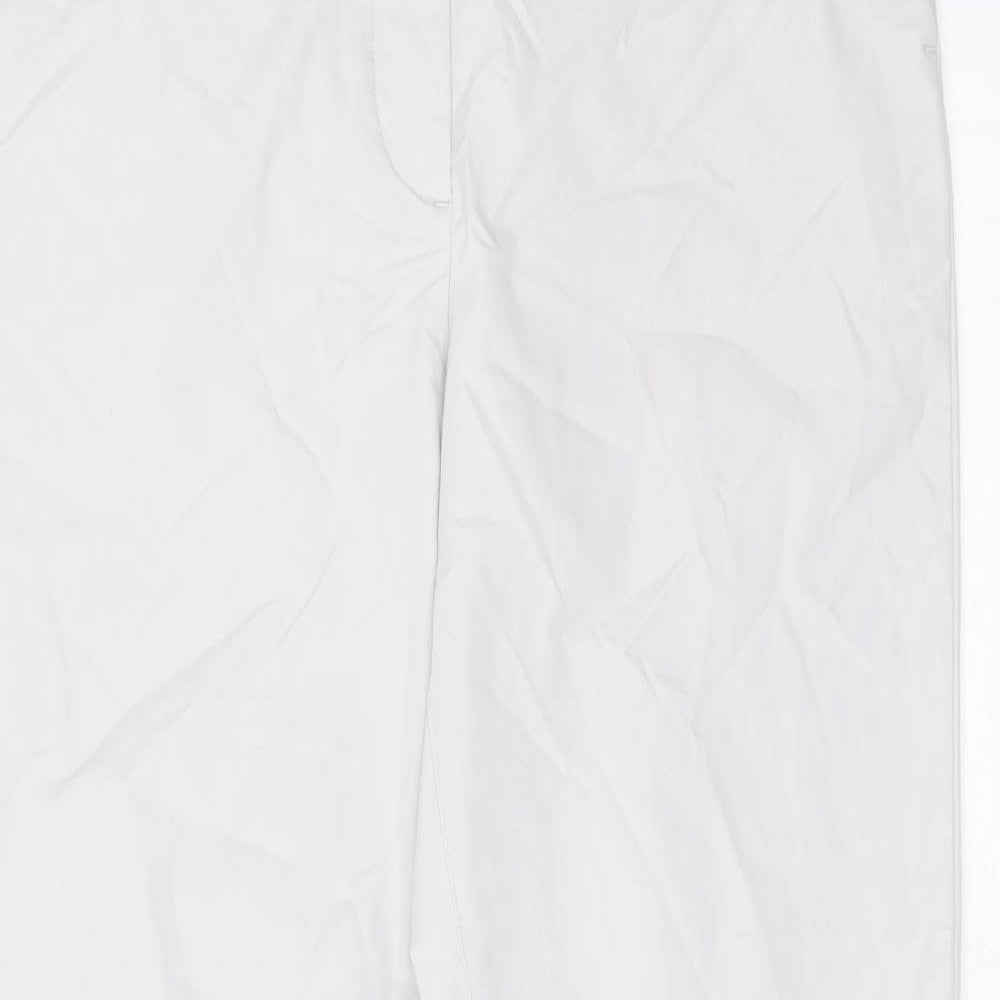 Marks and Spencer Womens Grey  Cotton Chino Trousers Size 10 L27 in Regular Zip