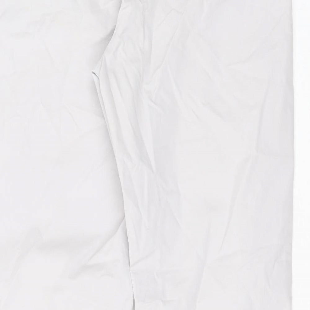 Marks and Spencer Womens Grey  Cotton Chino Trousers Size 10 L27 in Regular Zip