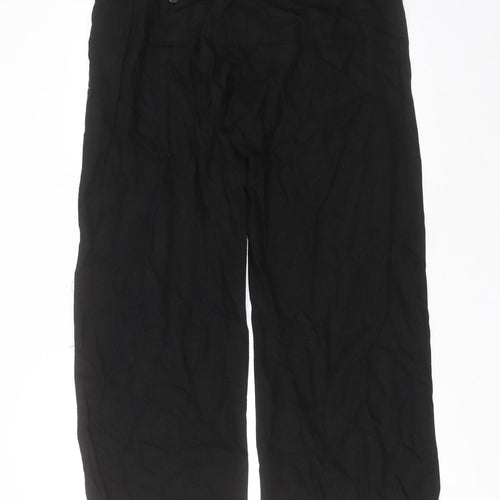 Dorothy Perkins Womens Black  Linen Trousers  Size 16 L28 in Regular Zip