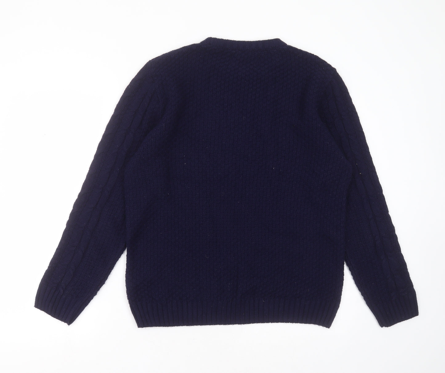 River Island Mens Blue Round Neck  Acrylic Pullover Jumper Size M