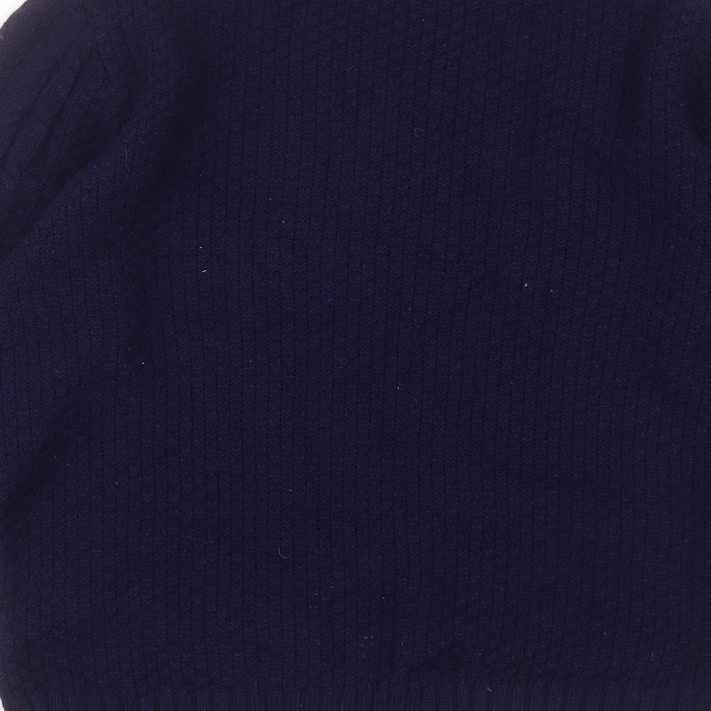 River Island Mens Blue Round Neck  Acrylic Pullover Jumper Size M