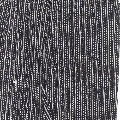 Marks and Spencer Womens Black Striped Viscose Trousers  Size 34 in L28 in Regular