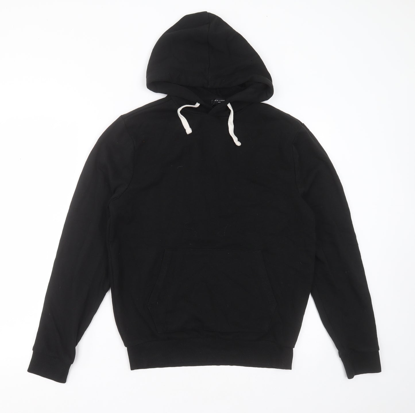 New Look Men Mens Black  Cotton Pullover Hoodie Size S