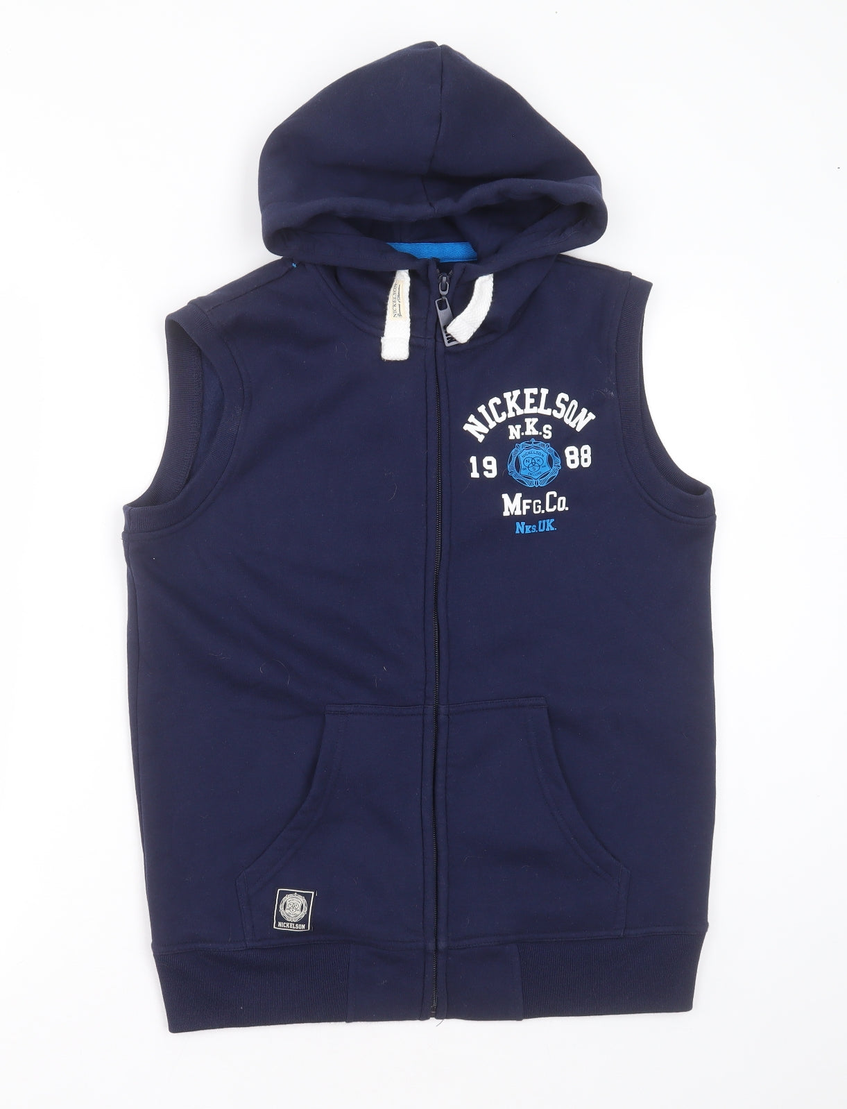 Nickelson Boys Blue  Cotton Full Zip Hoodie Size 13-14 Years  Zip
