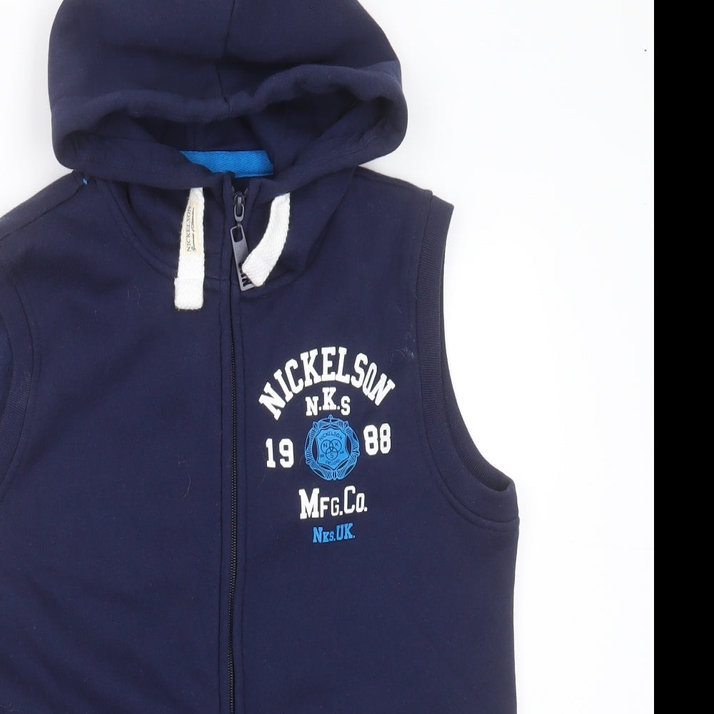 Nickelson Boys Blue  Cotton Full Zip Hoodie Size 13-14 Years  Zip