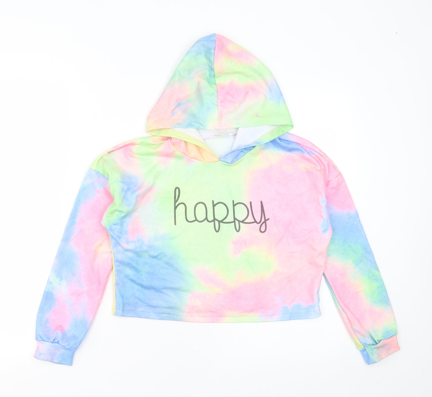 SheIn Girls Multicoloured  Polyester Pullover Hoodie Size 11-12 Years   - tie dye