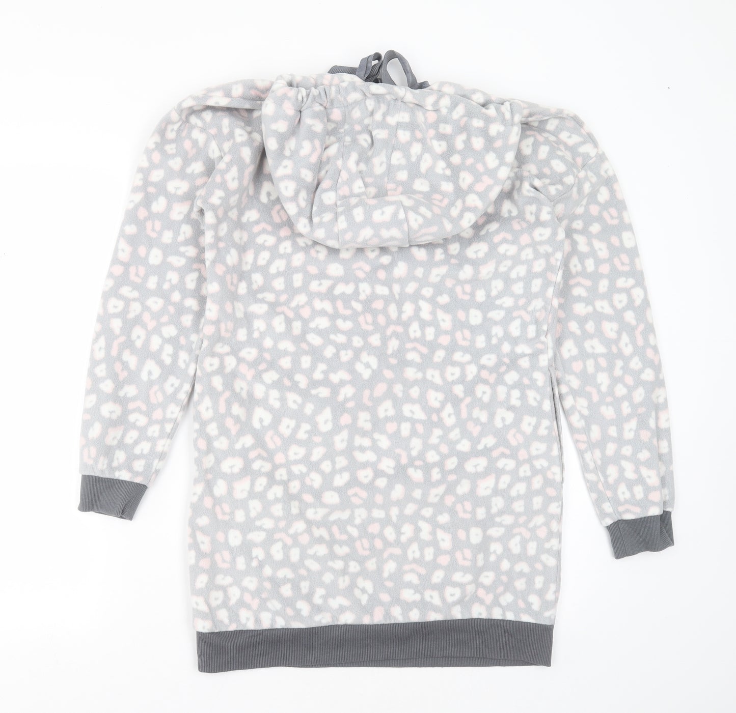 ESMARA Womens Grey Animal Print Polyester Pullover Hoodie Size S   - loungewear hoodie