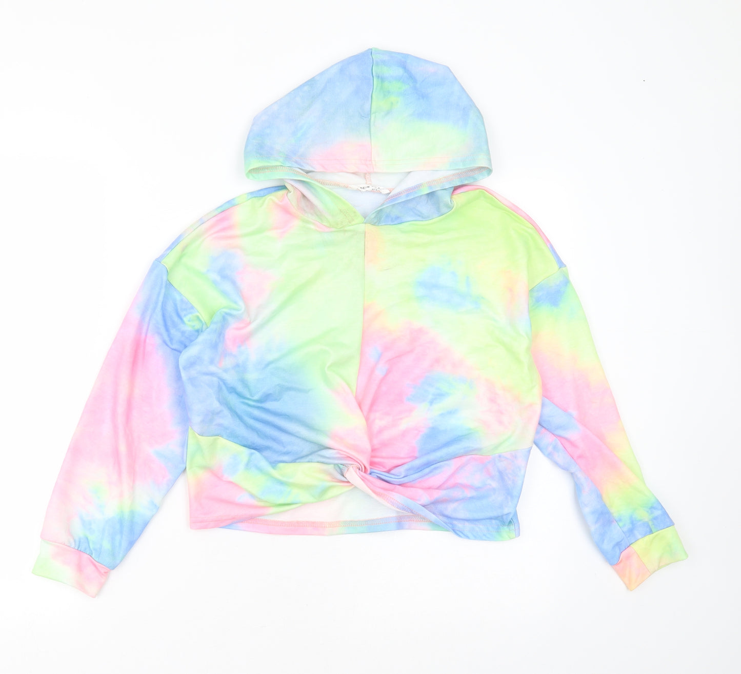SheIn Girls Multicoloured  Polyester Pullover Hoodie Size 11-12 Years   - tie dye