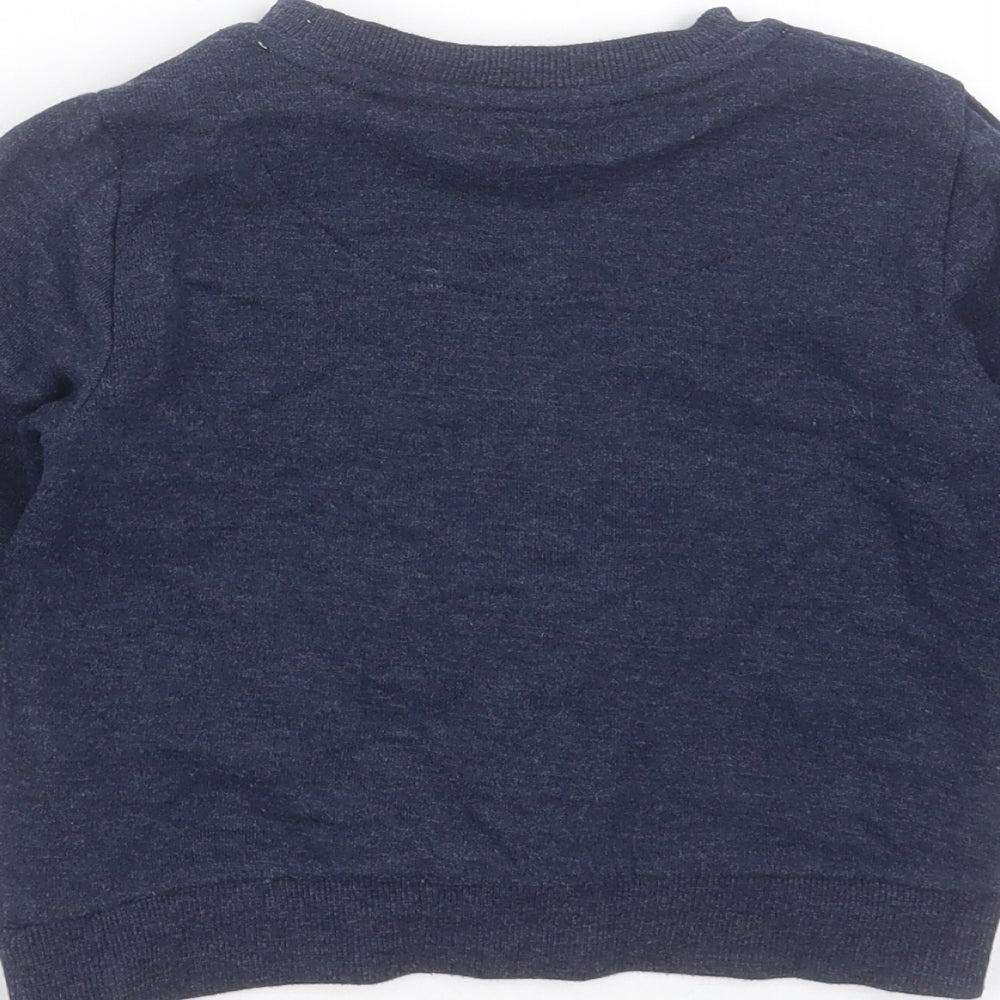 F&F Boys Blue  Cotton Pullover Sweatshirt Size 3-4 Years   - christmas jumper