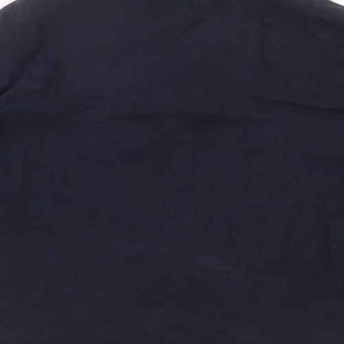 Marks and Spencer Womens Blue High Neck  Cotton Cardigan Jumper Size 16