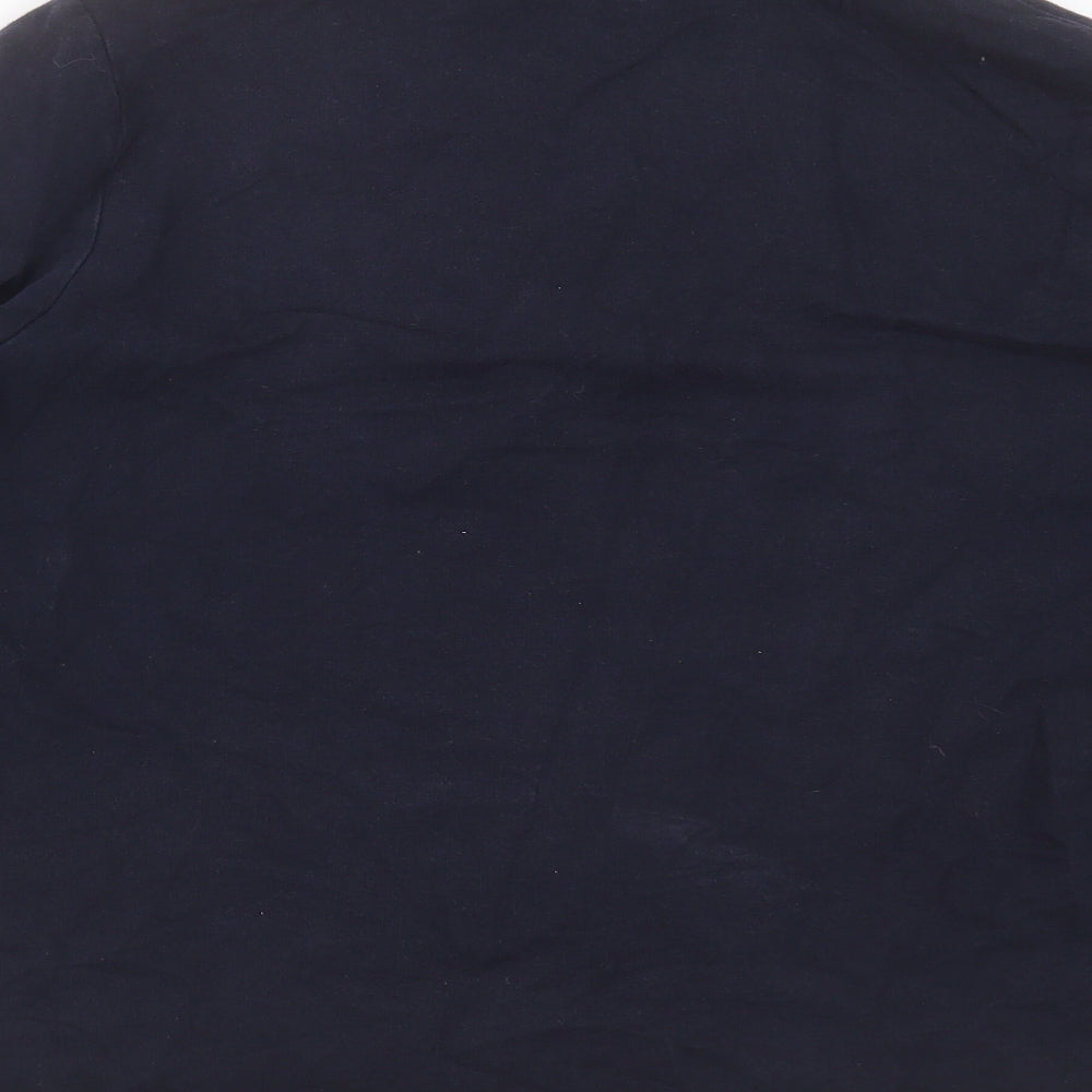 Marks and Spencer Womens Blue High Neck  Cotton Cardigan Jumper Size 16