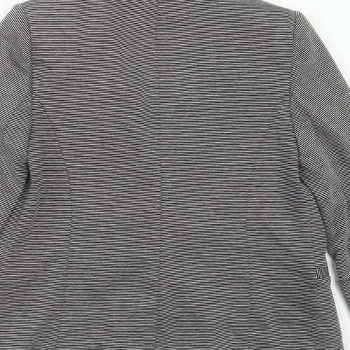 Principles Womens Grey Striped Viscose Jacket Blazer Size 10