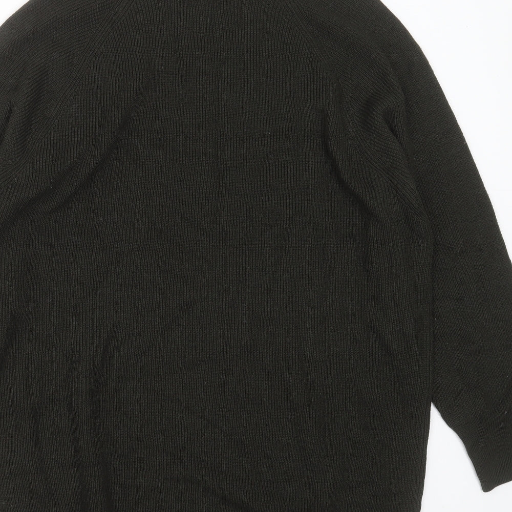 F&F Womens Green Round Neck  Acrylic Pullover Jumper Size 14