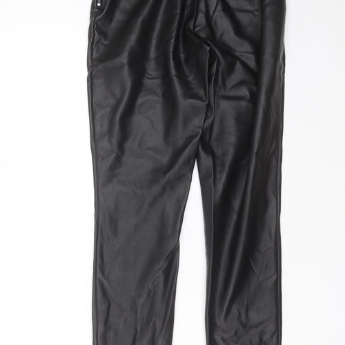 inditex Womens Black  Polyester Trousers  Size 28 in L29 in Slim