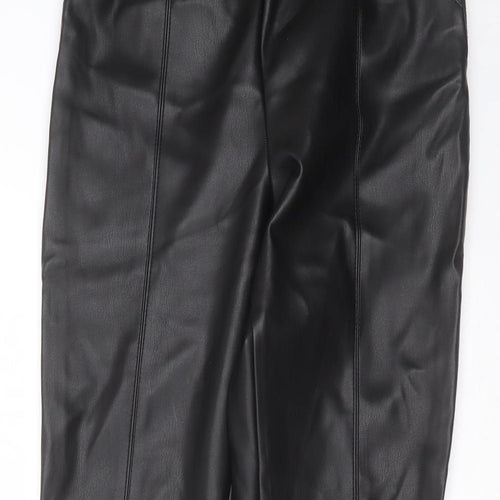 inditex Womens Black  Polyester Trousers  Size 28 in L29 in Slim