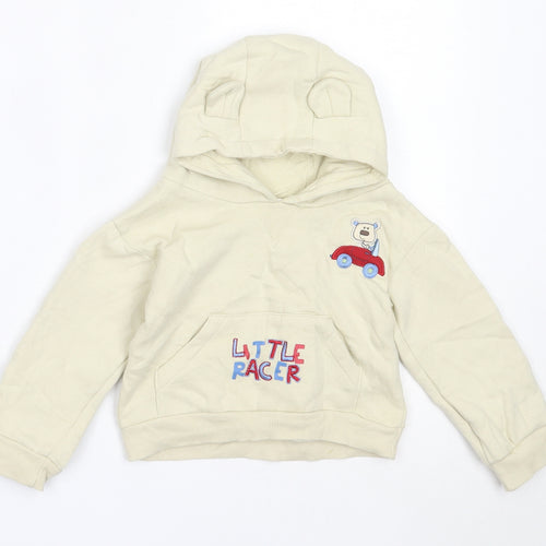 Little Precious Boys Beige  Cotton Pullover Jumper Size 6-9 Months