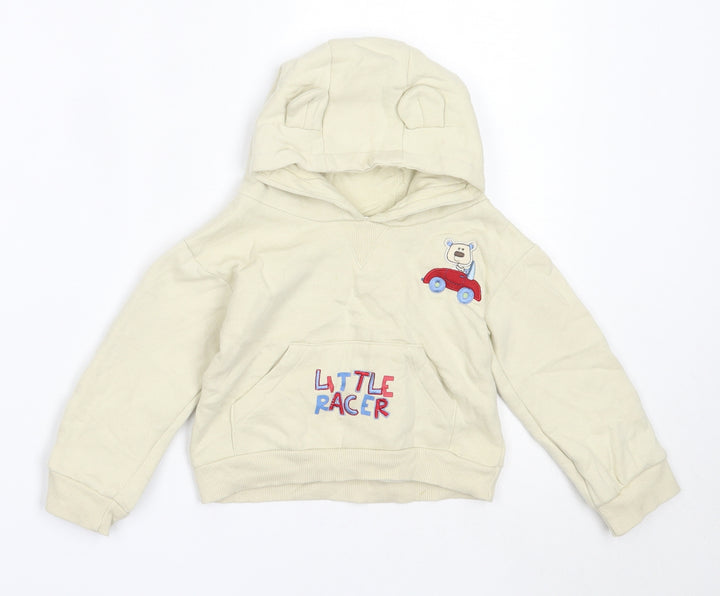 Little Precious Boys Beige  Cotton Pullover Jumper Size 6-9 Months