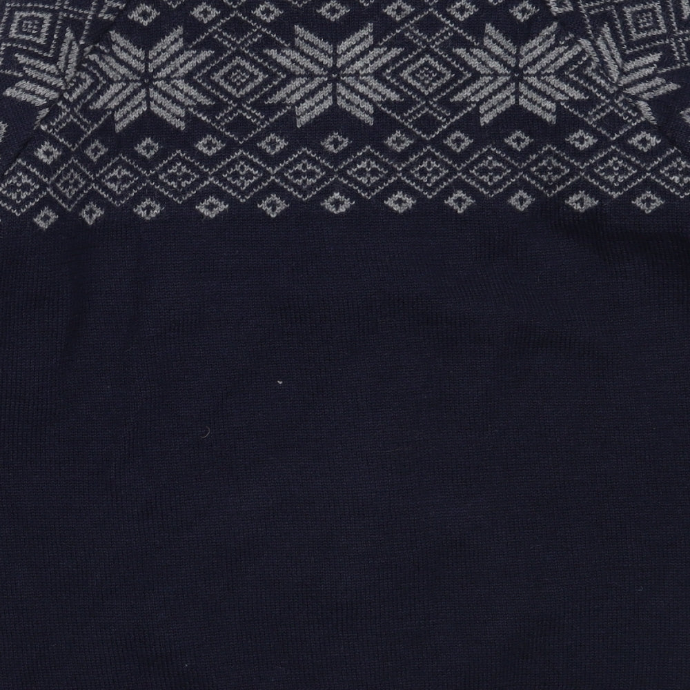 Icewear Mens Blue Round Neck  Wool Full Zip Jumper Size L