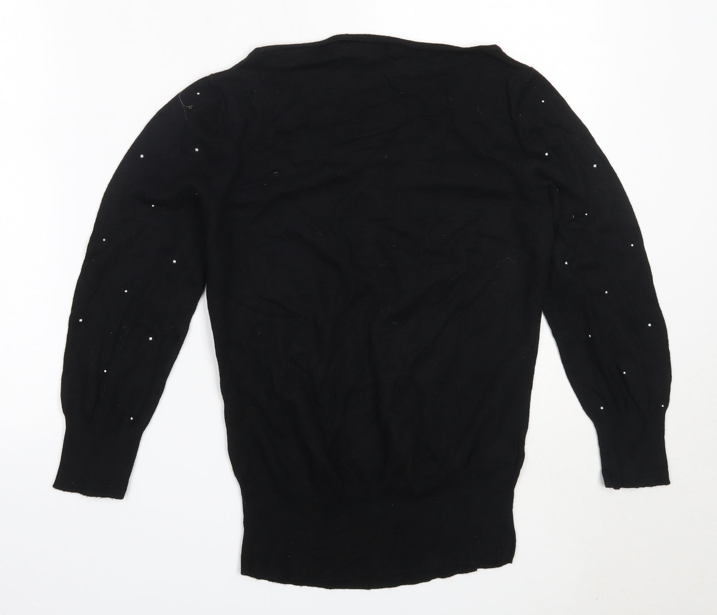 NEXT Womens Black Round Neck  Cotton Pullover Jumper Size 12