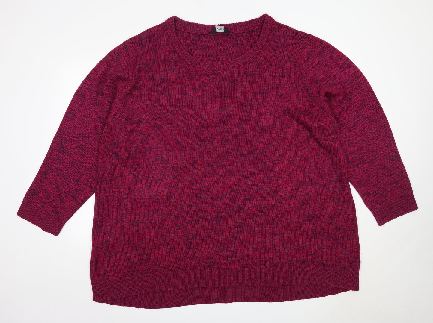 Yours Womens Pink Round Neck  Acrylic Pullover Jumper Size 30