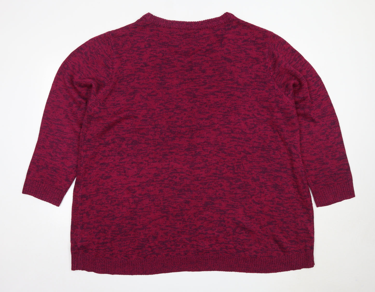 Yours Womens Pink Round Neck  Acrylic Pullover Jumper Size 30