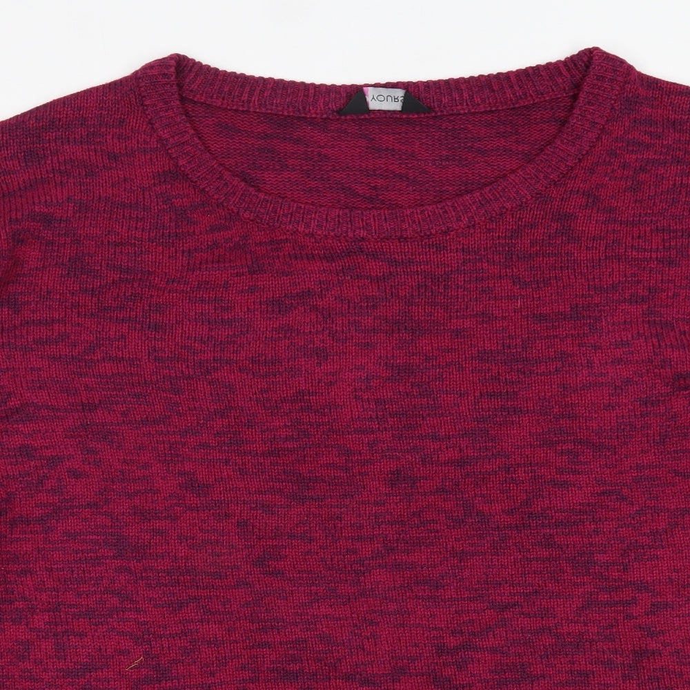 Yours Womens Pink Round Neck  Acrylic Pullover Jumper Size 30