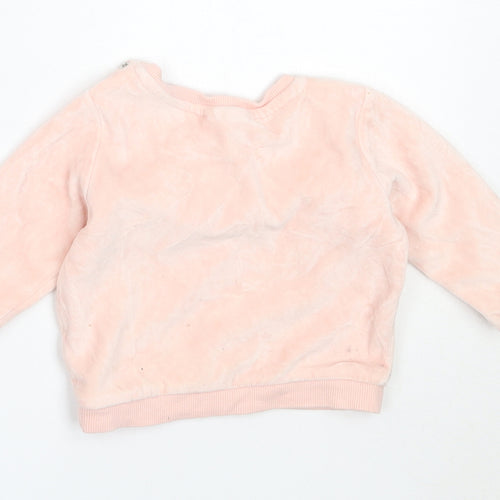 NEXT Girls Pink  Cotton Pullover Jumper Size 9-12 Months