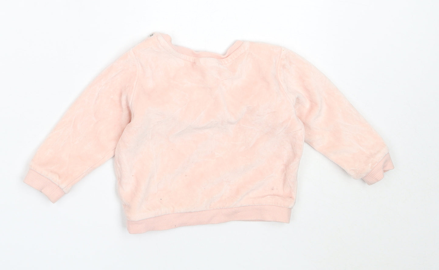 NEXT Girls Pink  Cotton Pullover Jumper Size 9-12 Months