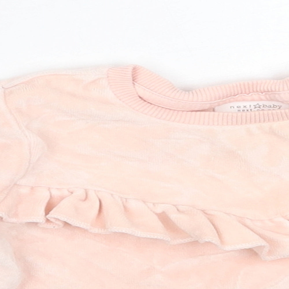 NEXT Girls Pink  Cotton Pullover Jumper Size 9-12 Months