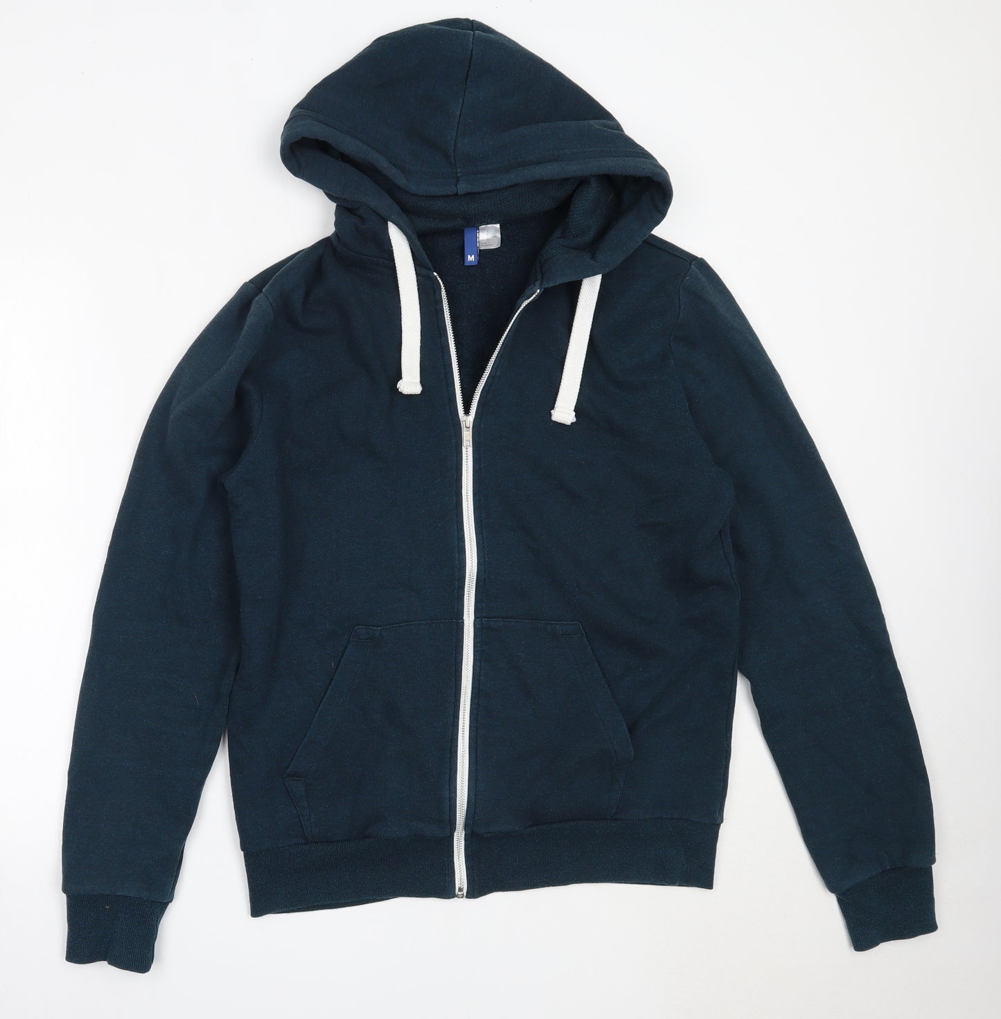 H&M Mens Blue  Cotton Full Zip Hoodie Size M