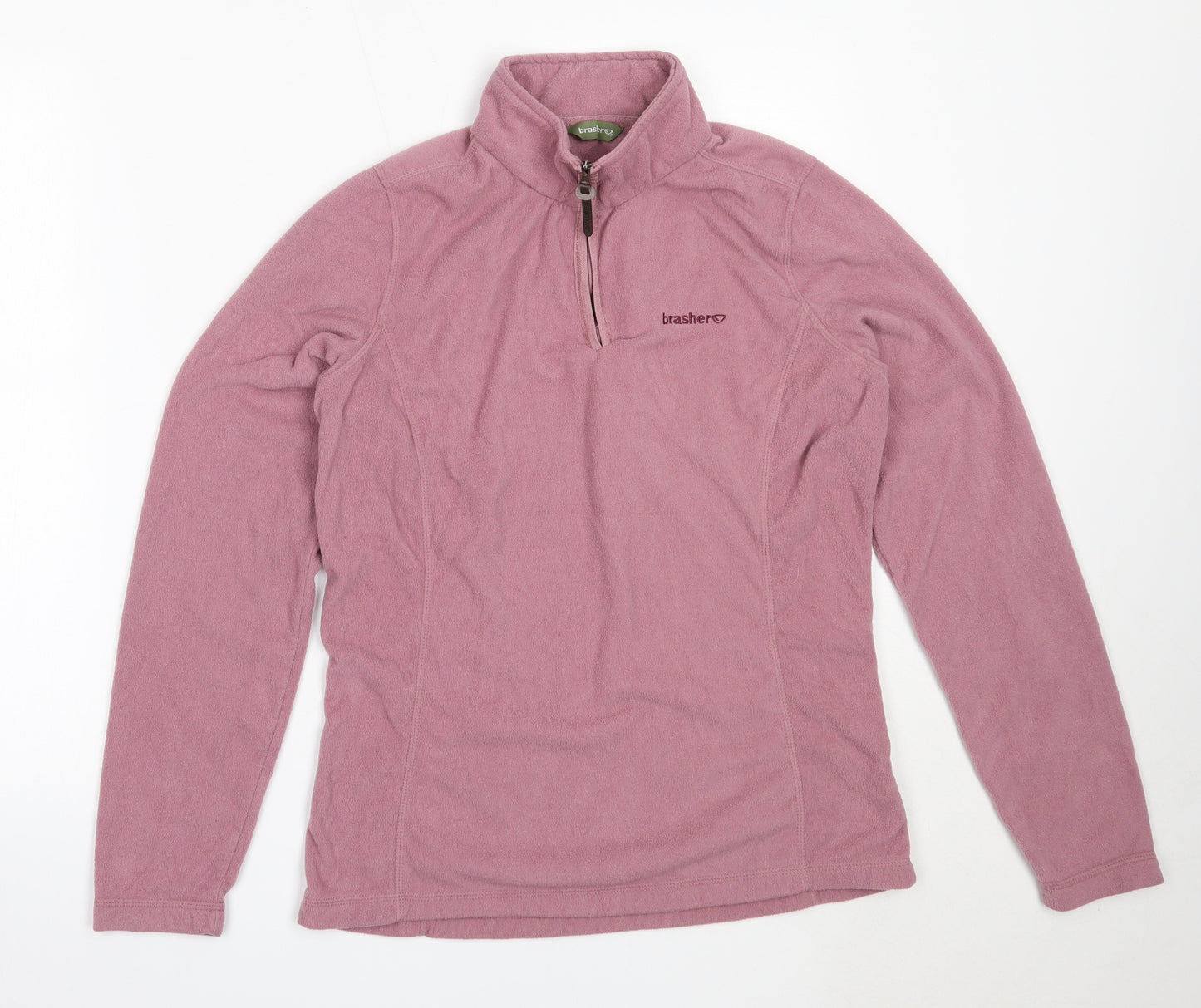 brasher Womens Pink  Polyester Henley Sweatshirt Size 14