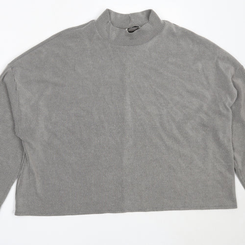 George Womens Grey High Neck  Polyester Pullover Jumper Size 14