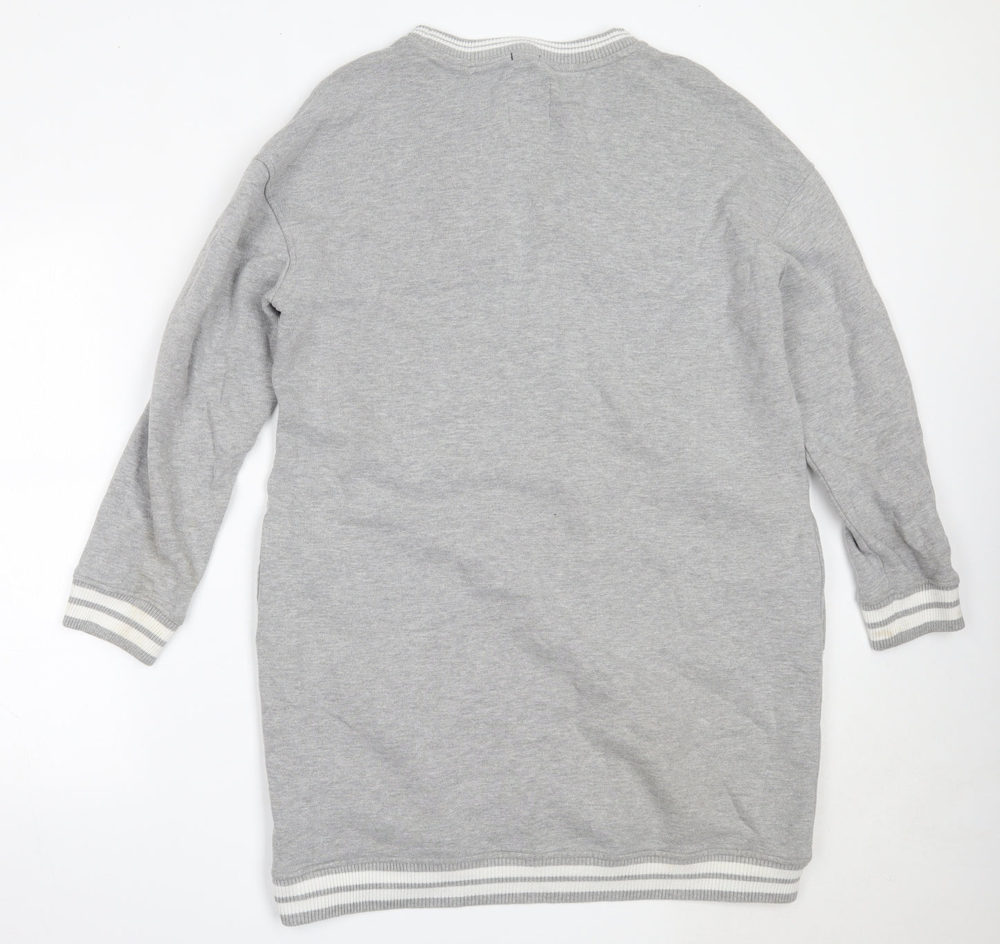 Superdry Womens Grey  Cotton Jumper Dress  Size XL  Round Neck