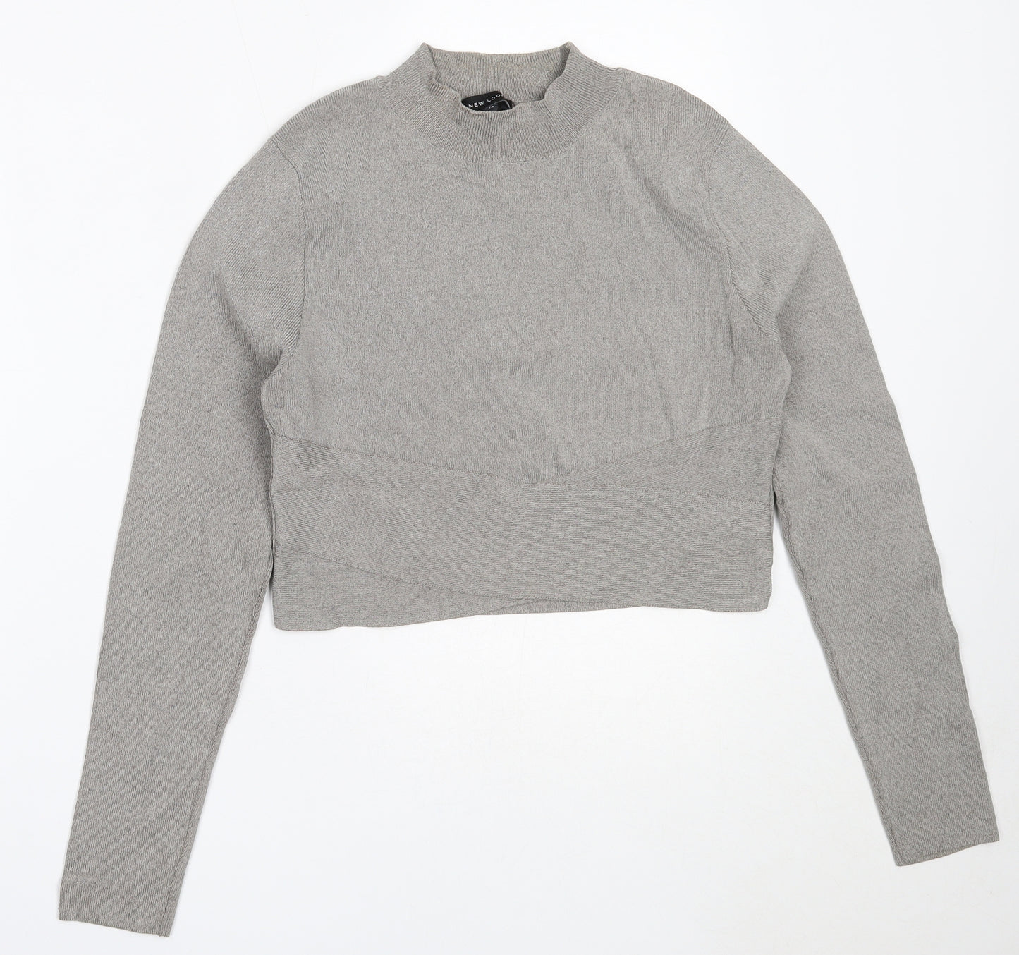 New Look Womens Grey High Neck  Viscose Pullover Jumper Size 14