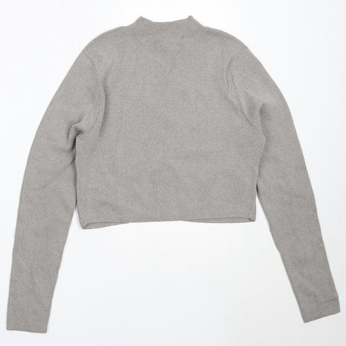 New Look Womens Grey High Neck  Viscose Pullover Jumper Size 14