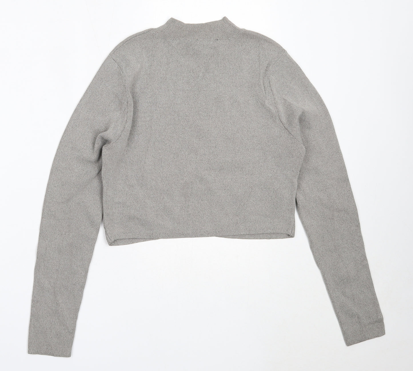 New Look Womens Grey High Neck  Viscose Pullover Jumper Size 14