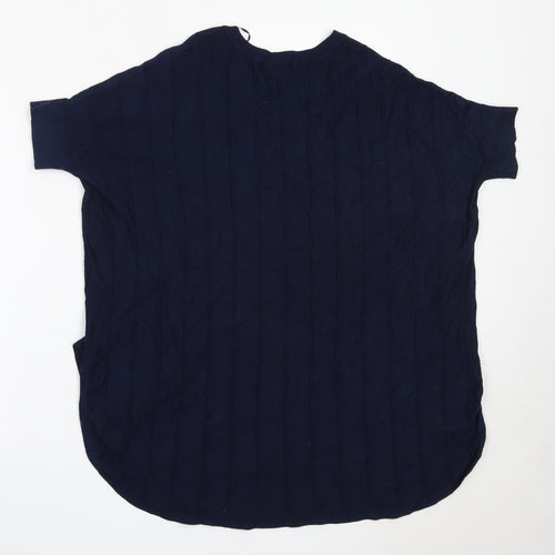 TU Womens Blue V-Neck  Viscose Pullover Jumper Size 10