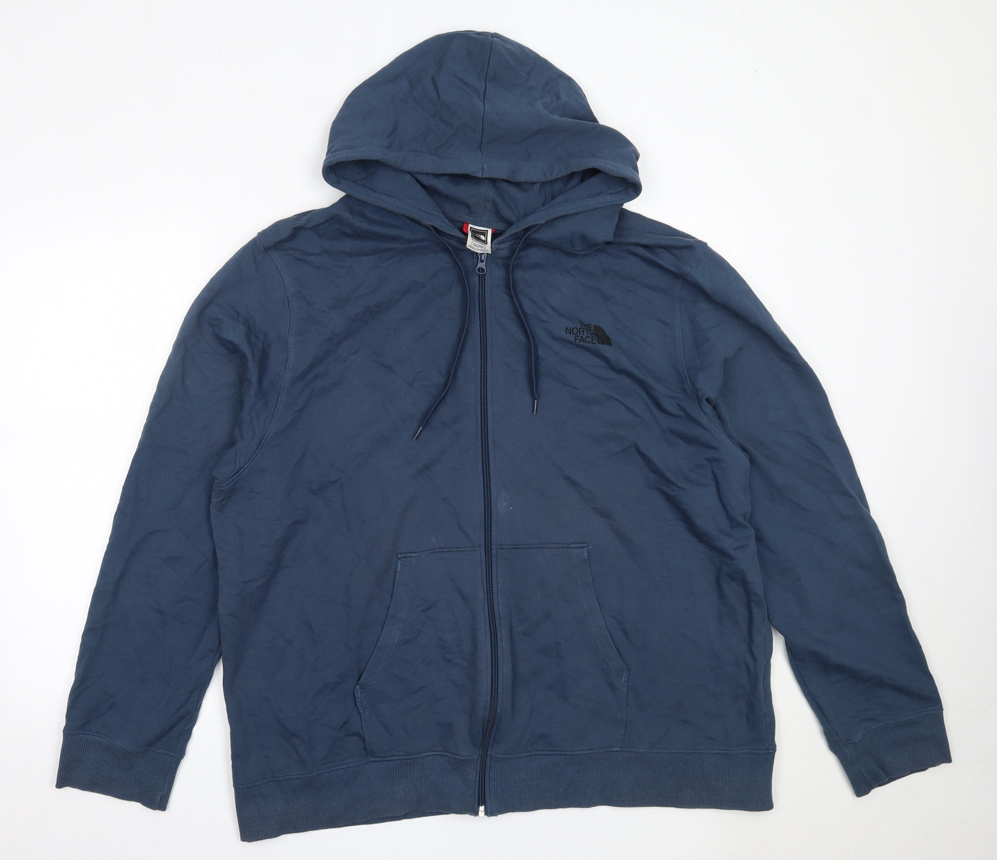 The North Face Mens Blue  Cotton Full Zip Hoodie Size 2XL