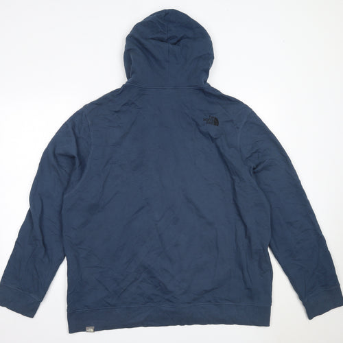 The North Face Mens Blue  Cotton Full Zip Hoodie Size 2XL