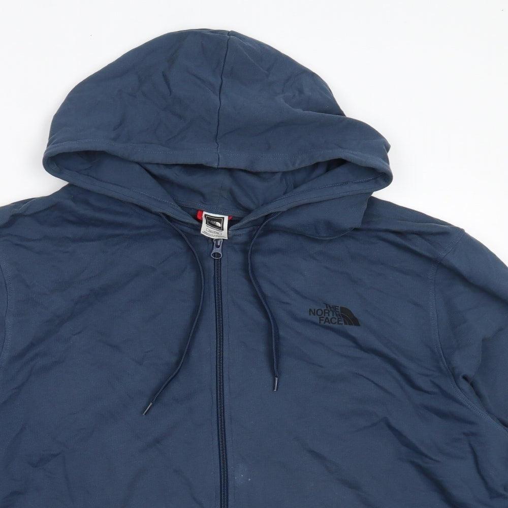 The North Face Mens Blue  Cotton Full Zip Hoodie Size 2XL