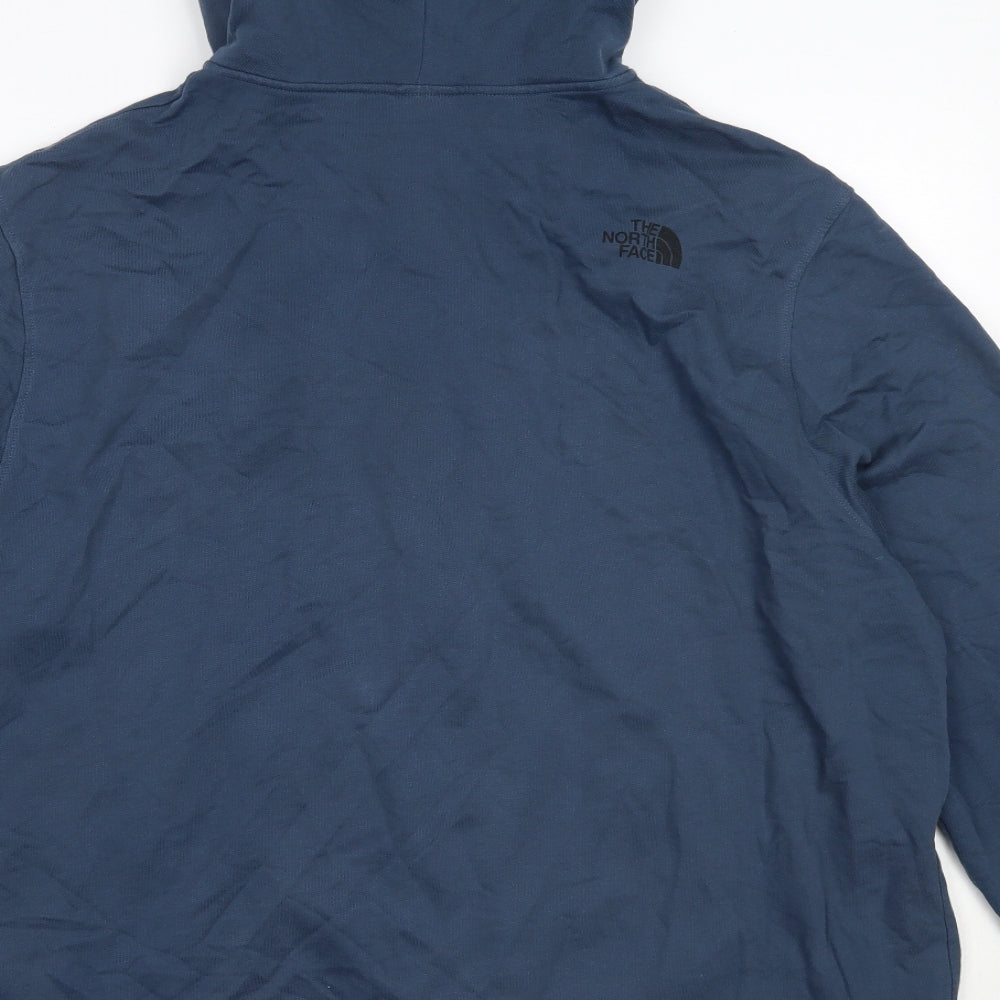 The North Face Mens Blue  Cotton Full Zip Hoodie Size 2XL