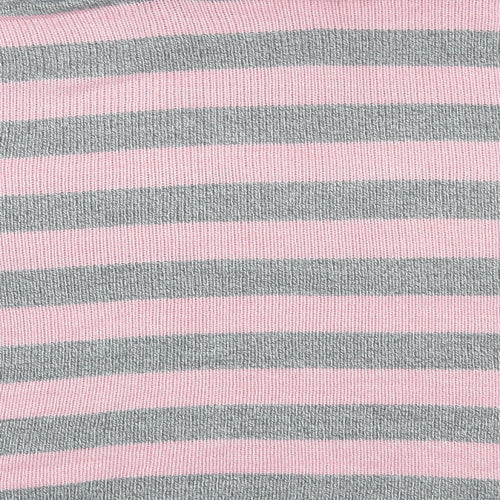 Portals Womens Pink Roll Neck Striped Acrylic Pullover Jumper Size XL