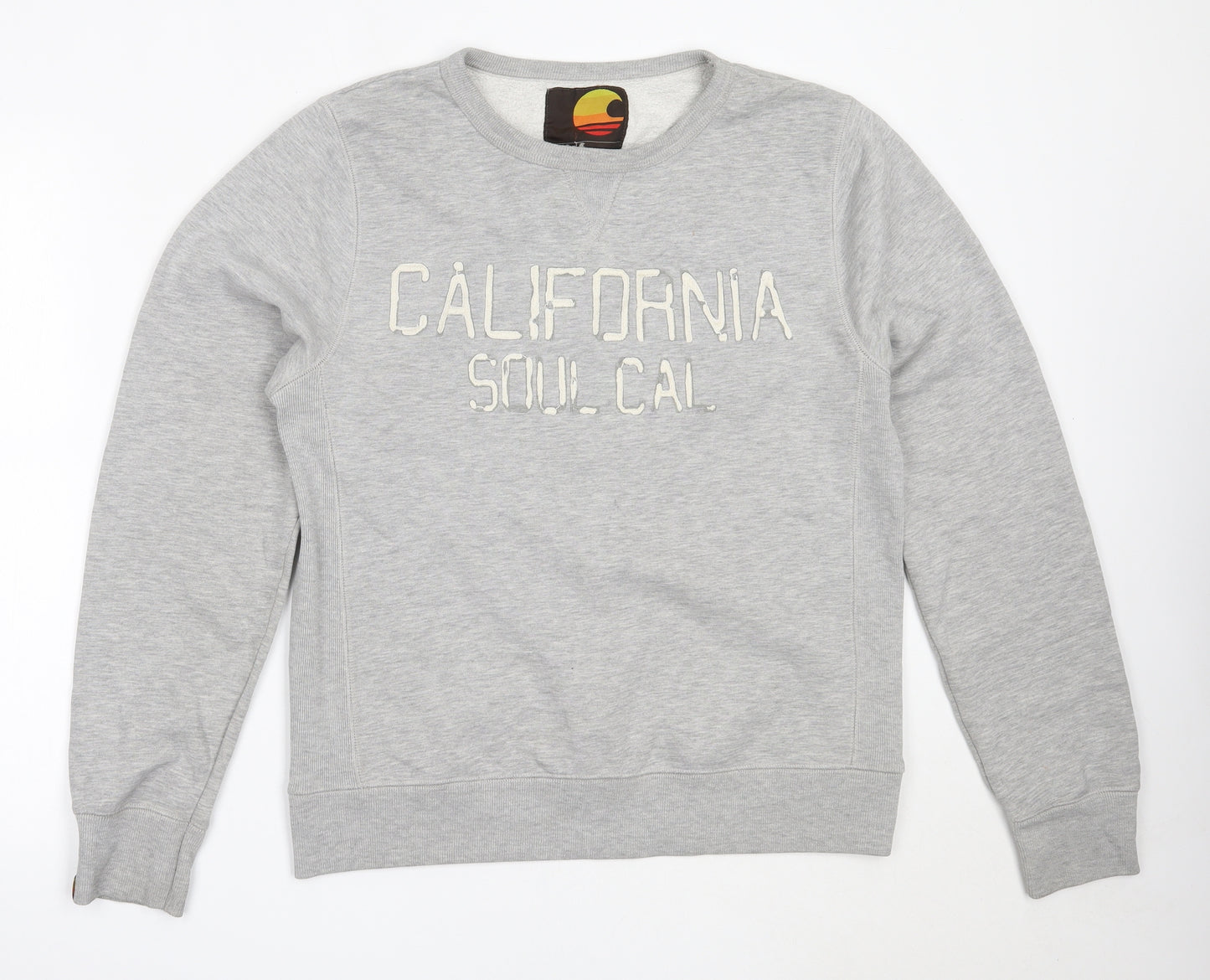 SoulCal&Co Mens Grey  Cotton Pullover Sweatshirt Size M