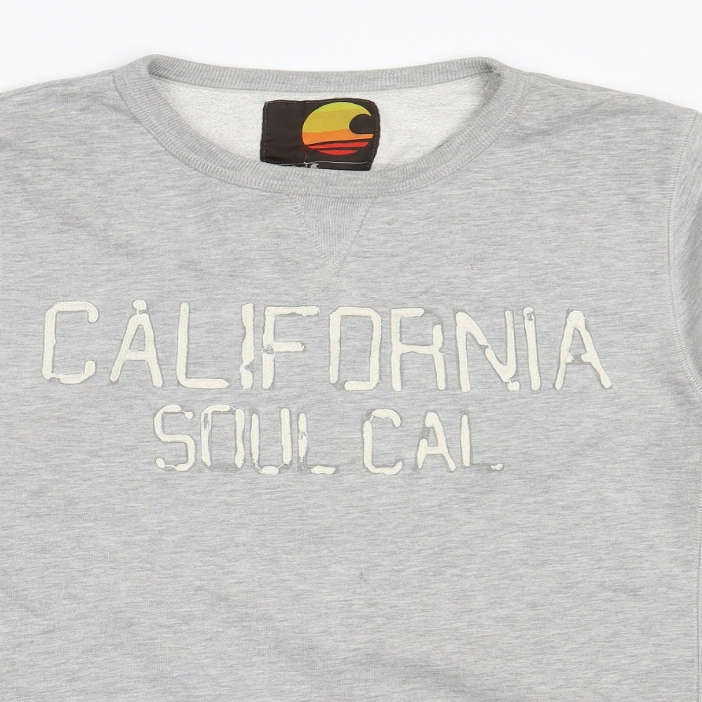 SoulCal&Co Mens Grey  Cotton Pullover Sweatshirt Size M