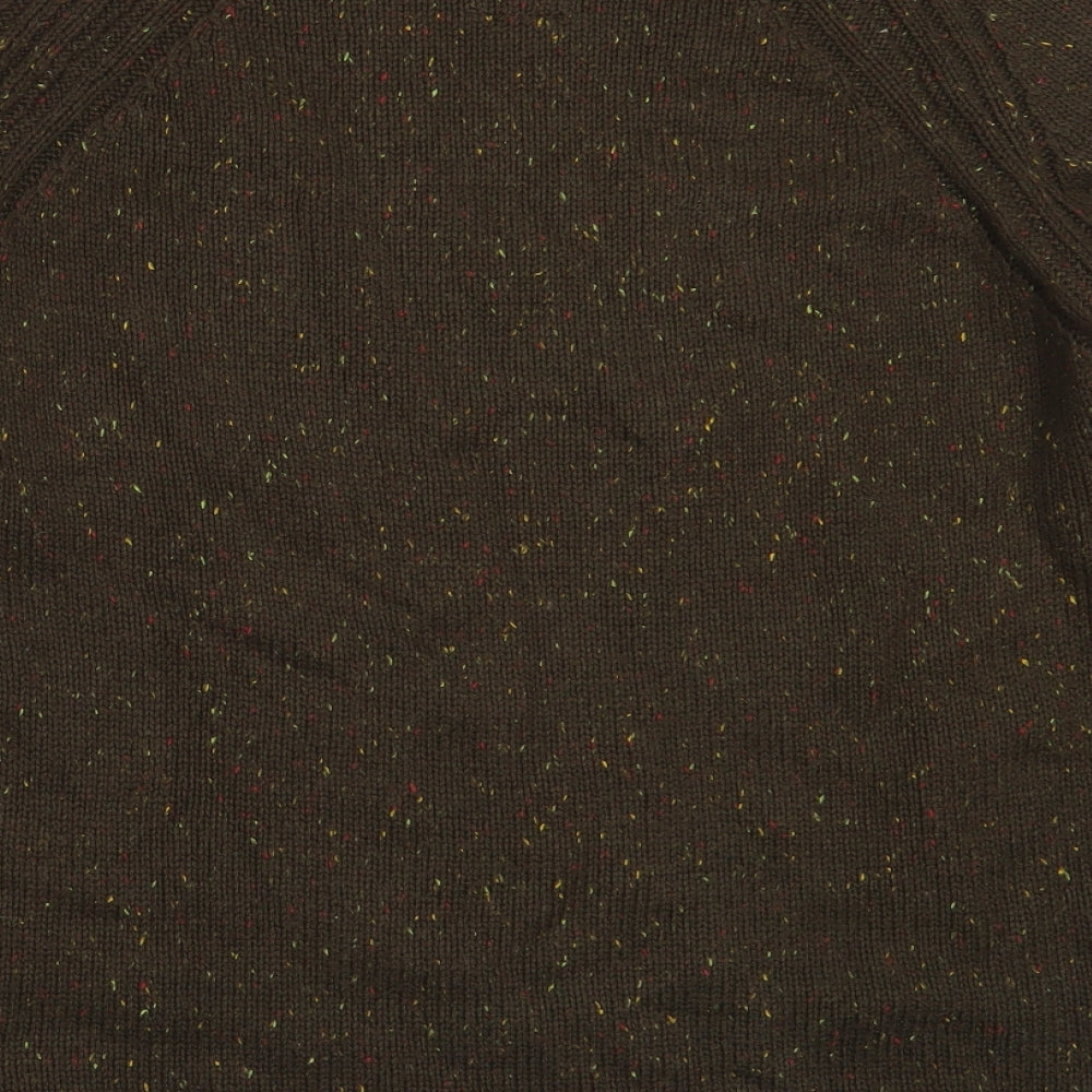 Lee Cooper Mens Green Round Neck  Acrylic Pullover Jumper Size M